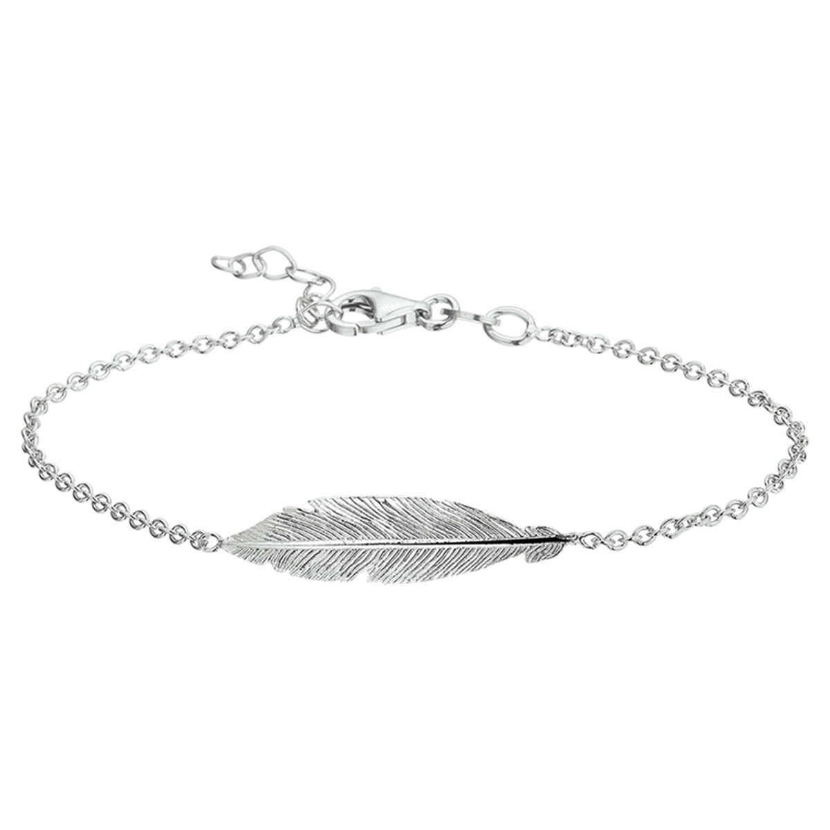 Zilver Gerhodineerd Armband Veer 16,5 + 2,5 Cm 1337220 - PansiteNederland.nl