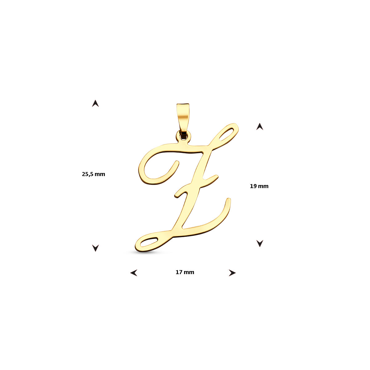 Hanger sierletter Z 19 mm 14K geelgoud #Letter_Z