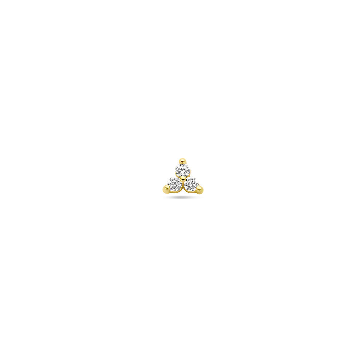 Flat back piercing zirkonia 9K geelgoud 3,5 mm