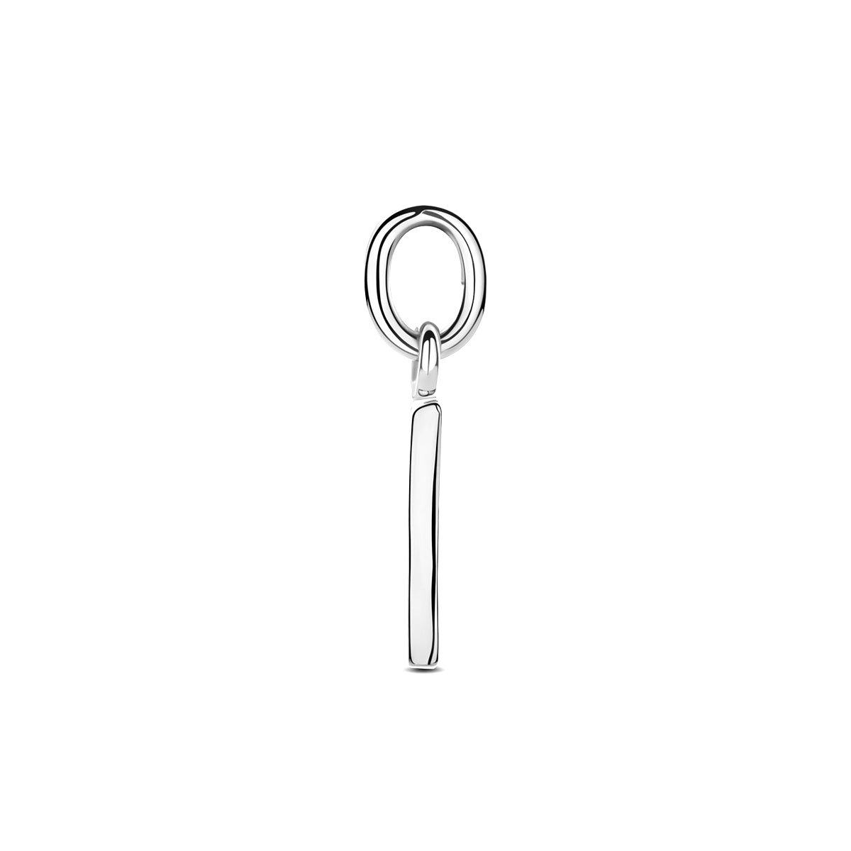 Hanger letter I 12,5 mm zilver gerhodineerd #Letter_I