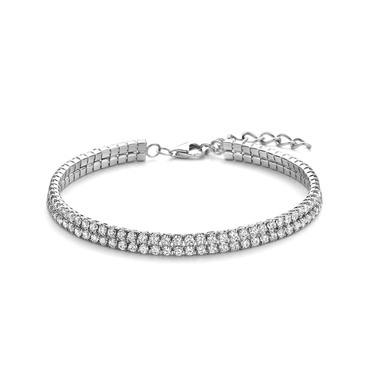 Fantasy Collection Armband zirkonia 4,5 mm 17 + 3 cm zilver