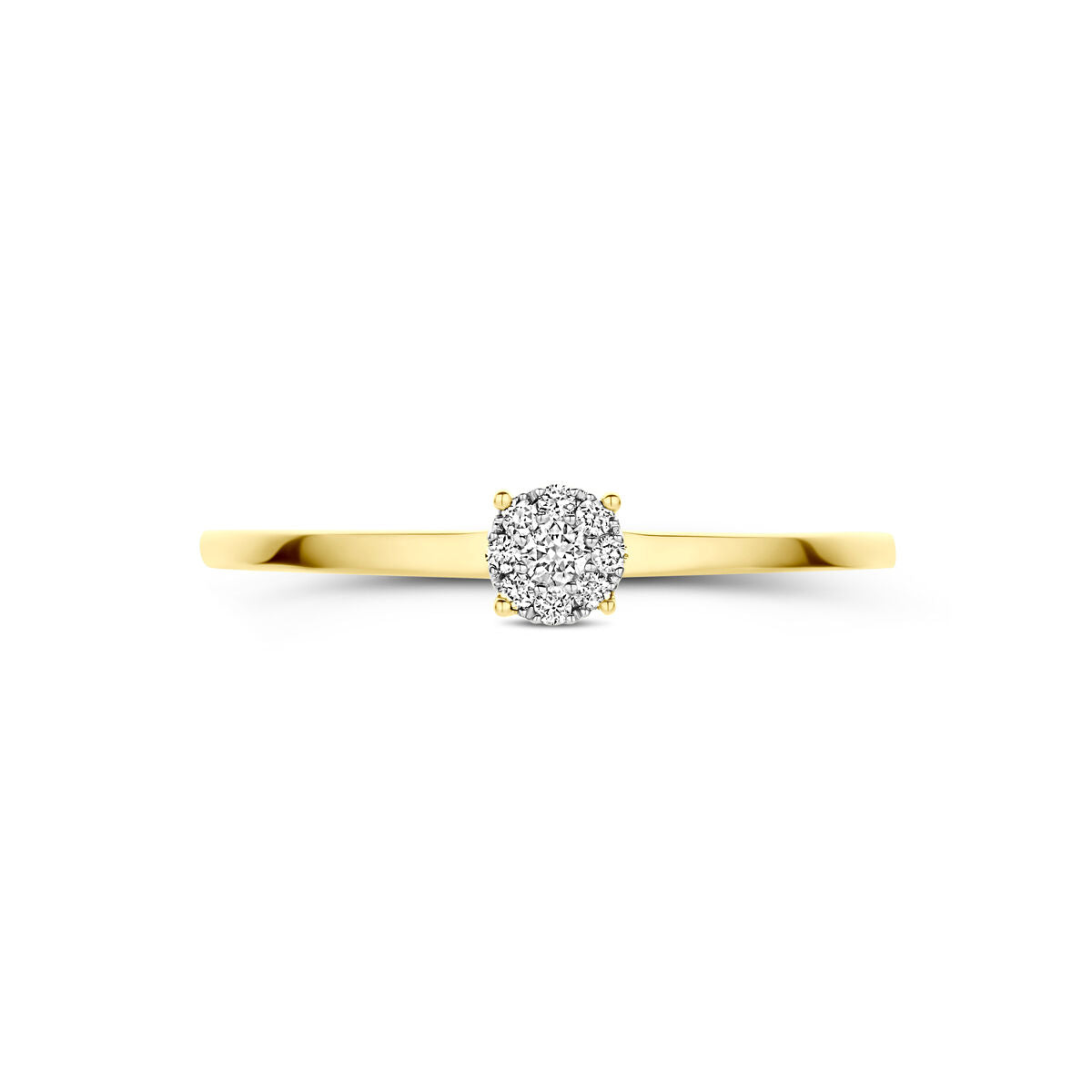 Ring diamant 0.06ct h si 14K bicolor goud geel/wit