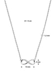 zilver gerhodineerd collier infinity zirkonia 41 + 4 cm 1337218