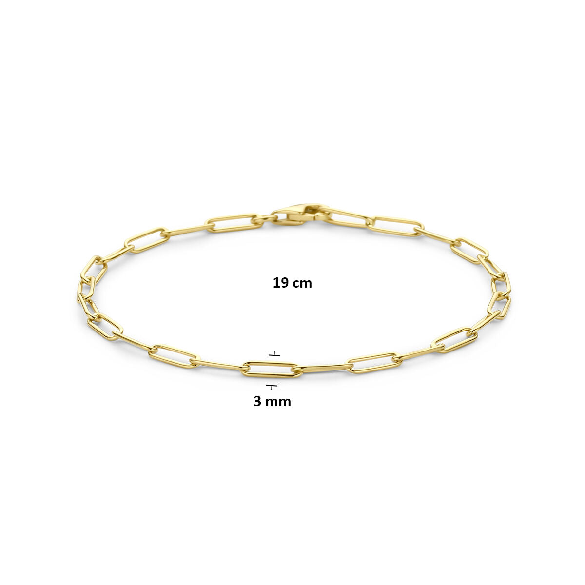 Armband 3 mm 19 cm 14K geelgoud