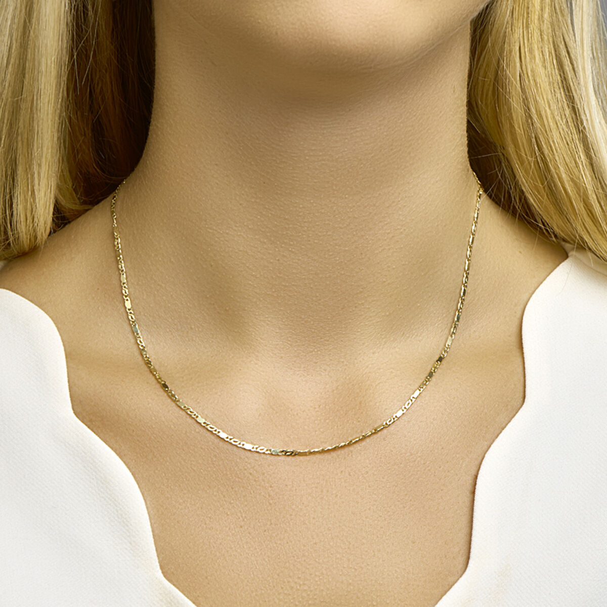 Fantasy Collection Collier valkenoog met tussenstuk 2,1 mm 14K geelgoud