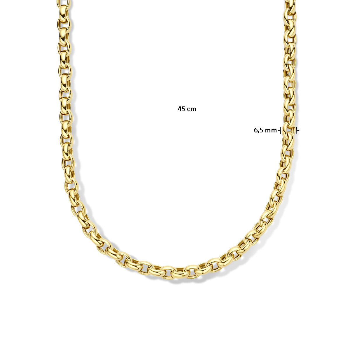 14K geelgoud collier jasseron 6,5 mm 45 cm 4027291 - PansiteNederland.nl