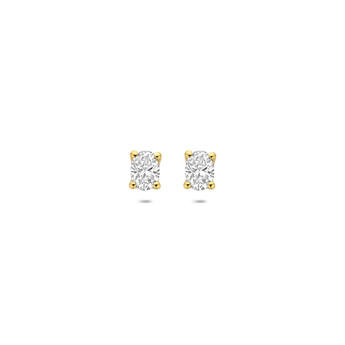 Fantasy Collection Oorbellen lab grown diamant 0.60ct (2x 0.30ct) f vs 5,5 mm 14K geelgoud