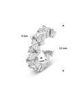 Zilveren gerhodineerde ear cuff zirkonia 13 mm - 1342141