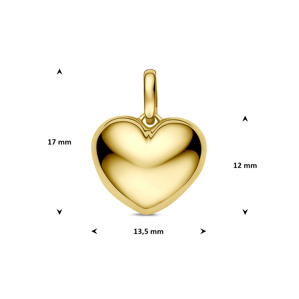 Hanger hart 9K geelgoud 12 mm