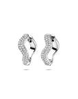 Zilveren gerhodineerde klapoorringen zirkonia 15 mm - 1340876