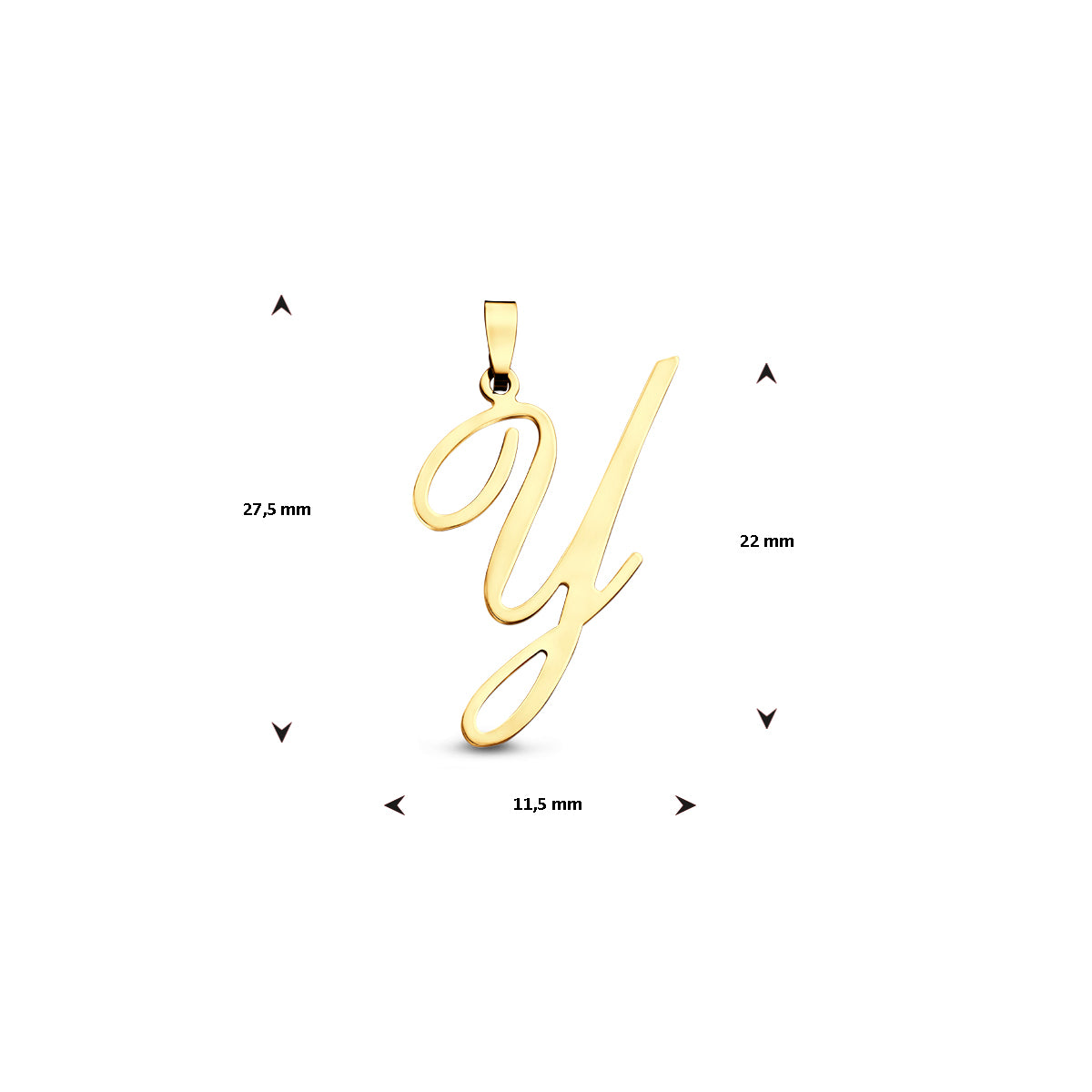 Hanger sierletter Y 22 mm 14K geelgoud #Letter_Y