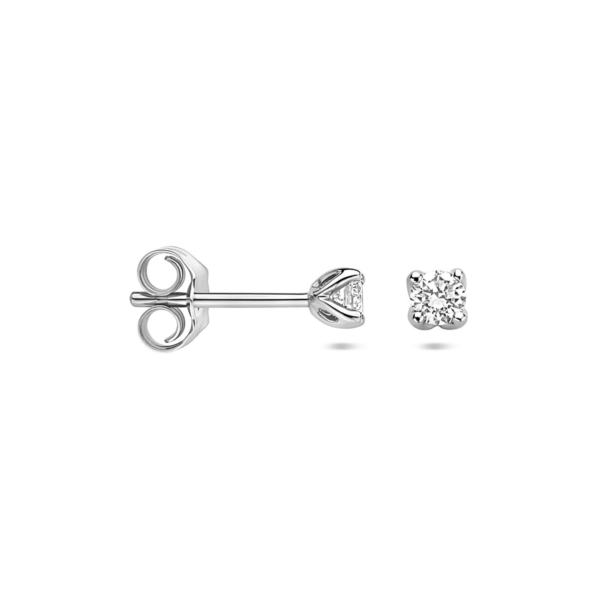 14K witgouden oorknoppen lab grown diamant 0.20ct. 2x 0.10ct h si 3,25 mm - 4106436