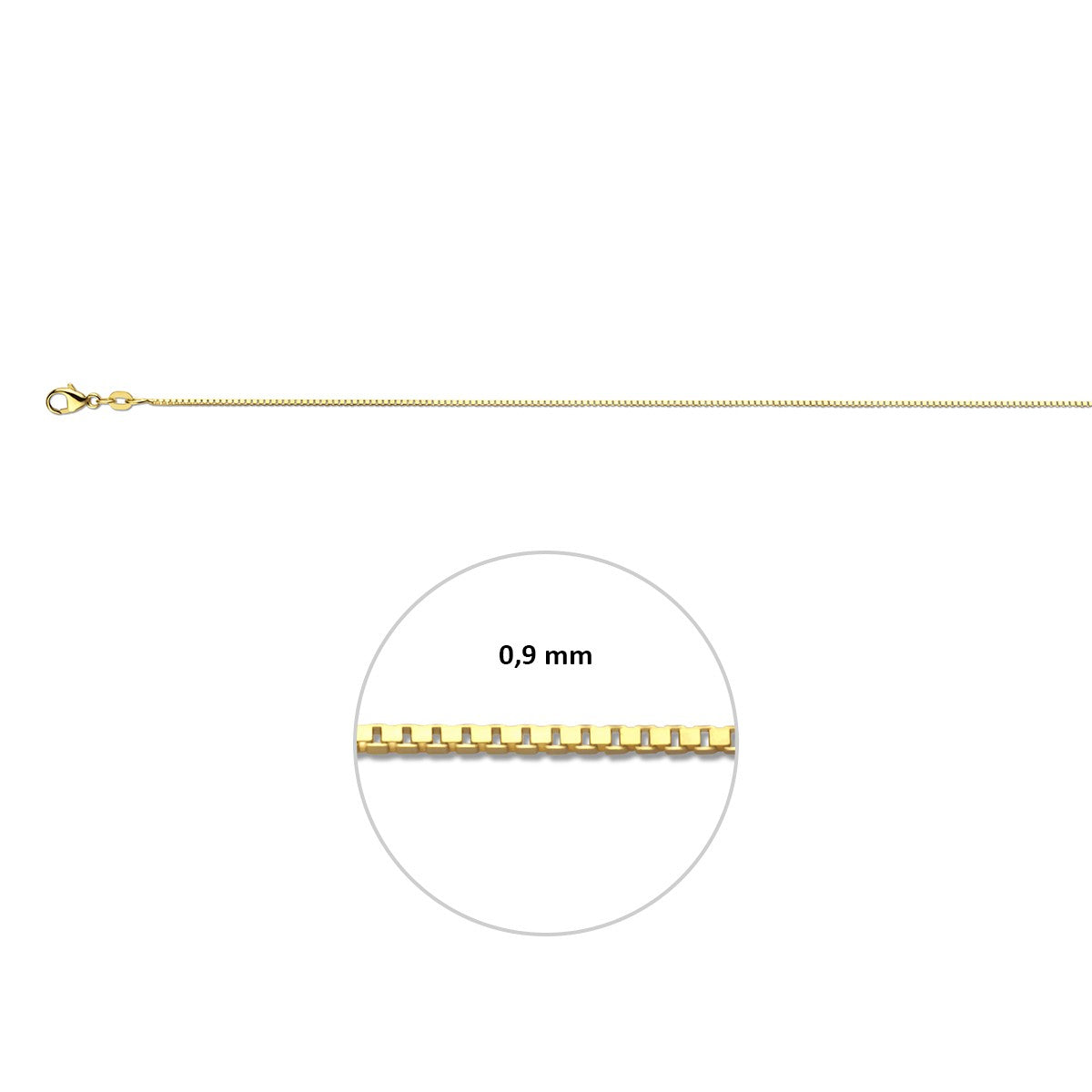 Collier venetiaans 0,9 mm 9K geelgoud