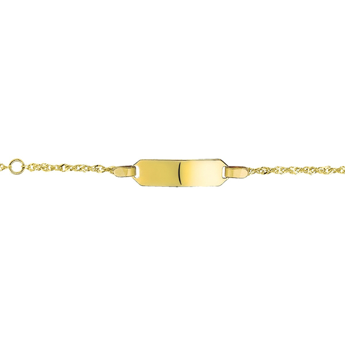 9K geelgoud graveerarmband singapore plaat 5,0 mm  8000032 - PansiteNederland.nl
