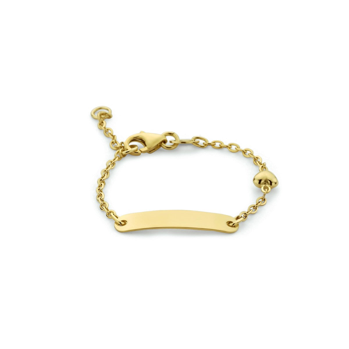9K Geelgoud Kleurig 9K Graveerarmband Hartje Plaat 4,0 mm 8000126 - PansiteNederland.nl
