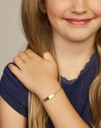 9K Geelgoud Kleurig 9K Graveerarmband Hartje Plaat 4,0 mm 8000126 - PansiteNederland.nl