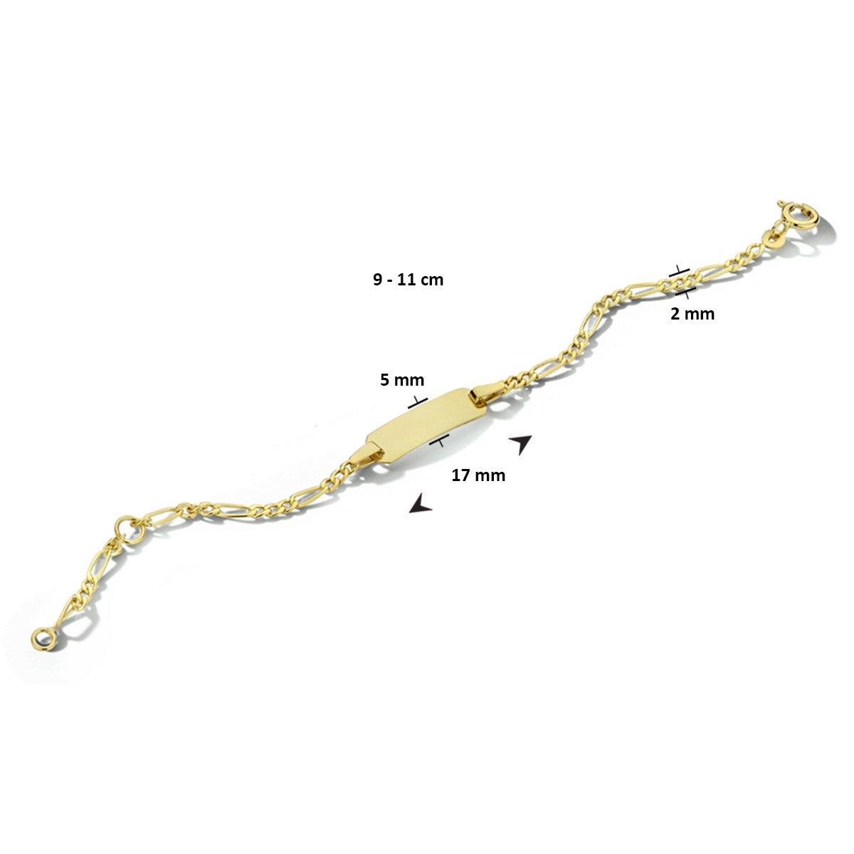 9k graveerarmband plaat 5,0 mm  9 - 11 cm 9K geelgoud kleurig - PansiteNederland.nl