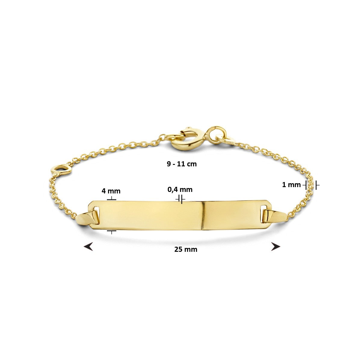 9k graveerarmband plaat 4,0 mm 9K geelgoud kleurig - PansiteNederland.nl