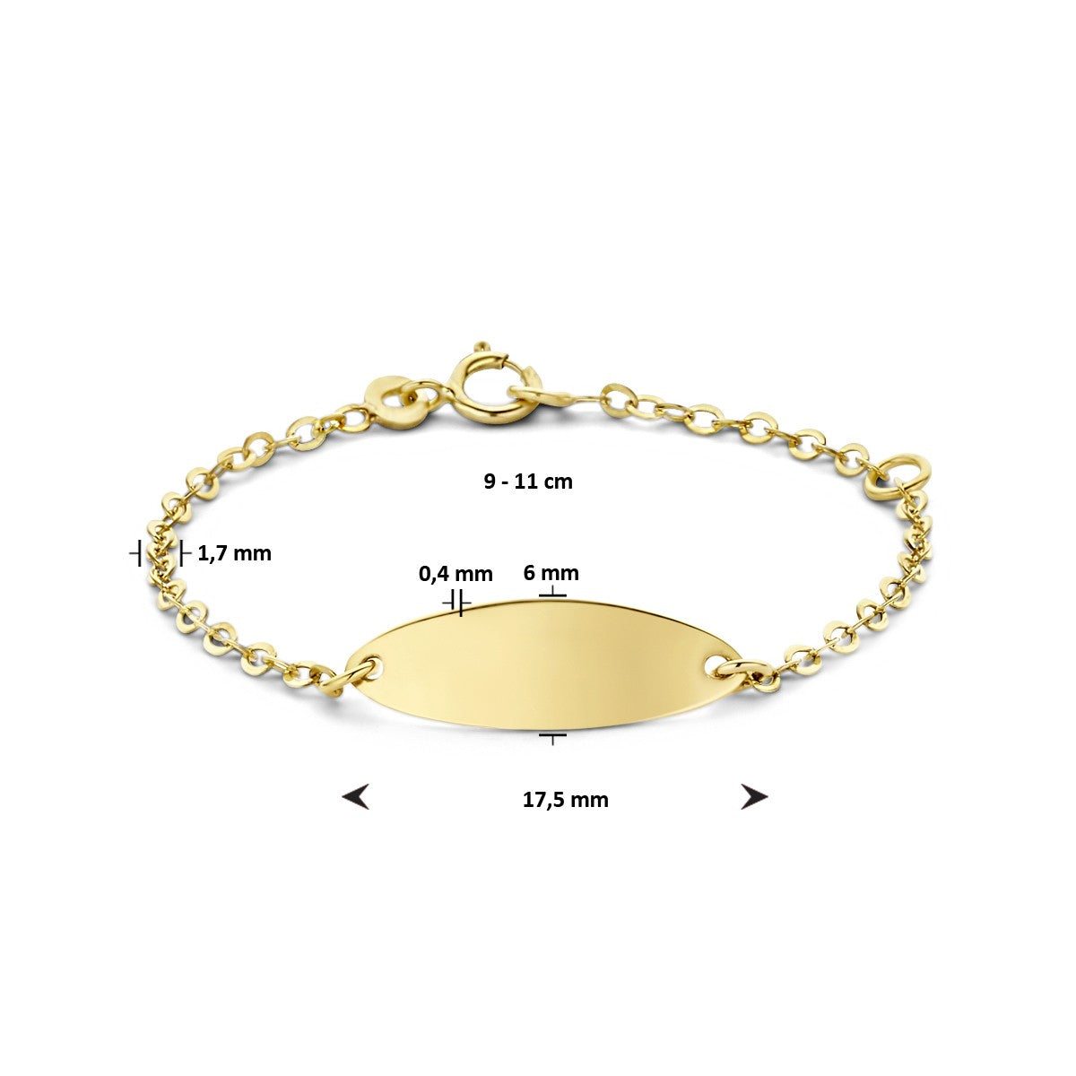 9K Geelgoud Kleurig 9K Graveerarmband Plaat 6,0 mm 8000146 - PansiteNederland.nl