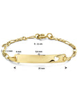 9K Geelgoud Kleurig 9K Graveerarmband Hart Plaat 4,0 mm 8000150