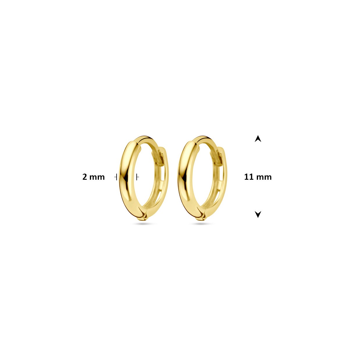 Oorbellen 11 mm 9K geelgoud