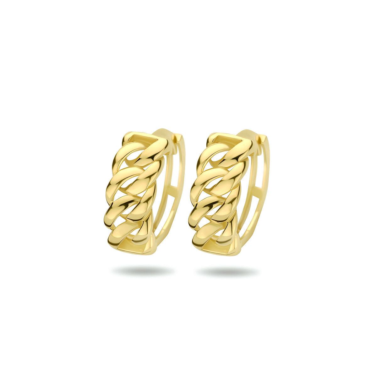 9K geelgoud kleurig klapoorringen gourmet 13 mm - 8000164 - PansiteNederland.nl