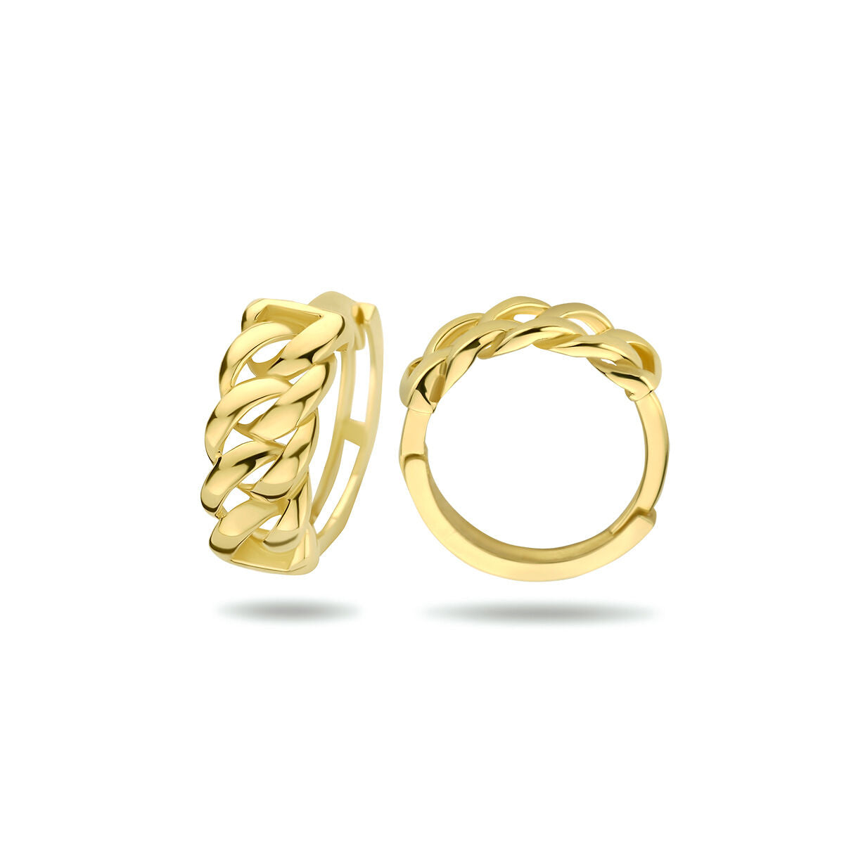9K geelgoud kleurig klapoorringen gourmet 13 mm - 8000164 - PansiteNederland.nl