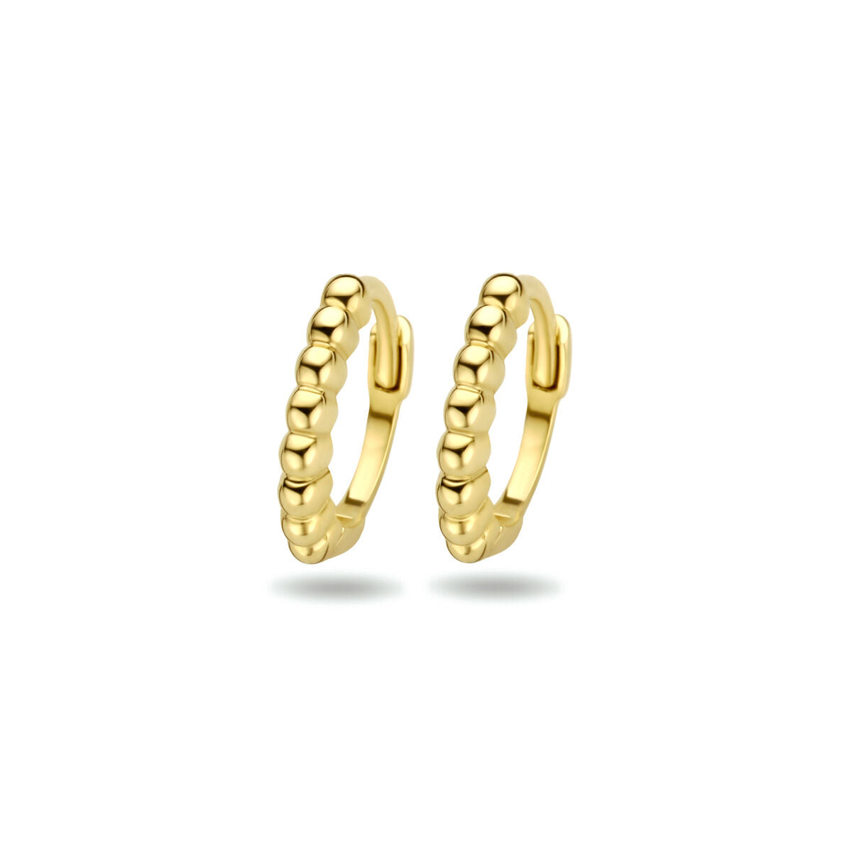 9K geelgoud kleurig klapoorringen bolletjes 10 mm - 8000165 - PansiteNederland.nl