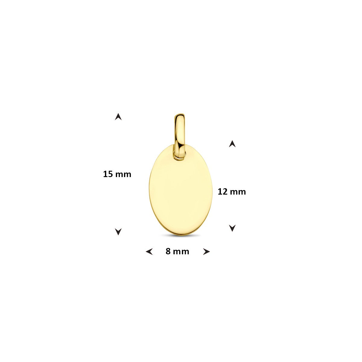 9K graveerhanger ovaal 9K geelgoud 15 x 8 mm – 8000171