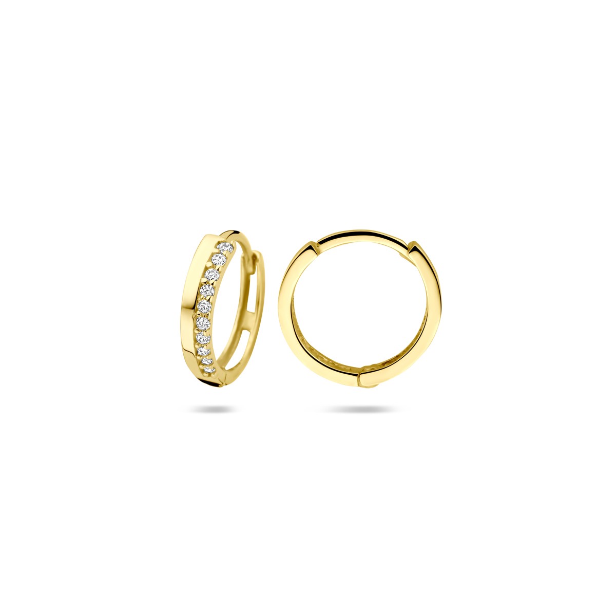 Oorbellen zirkonia 12 mm 9K geelgoud