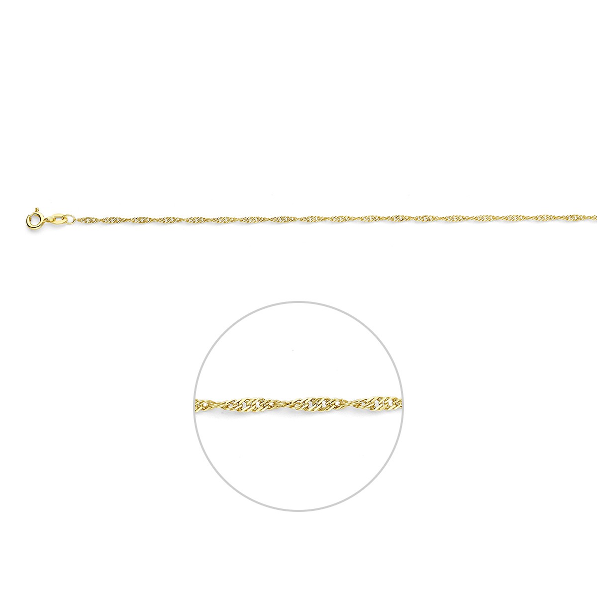 Armband singapore 1,8 mm 9K geel