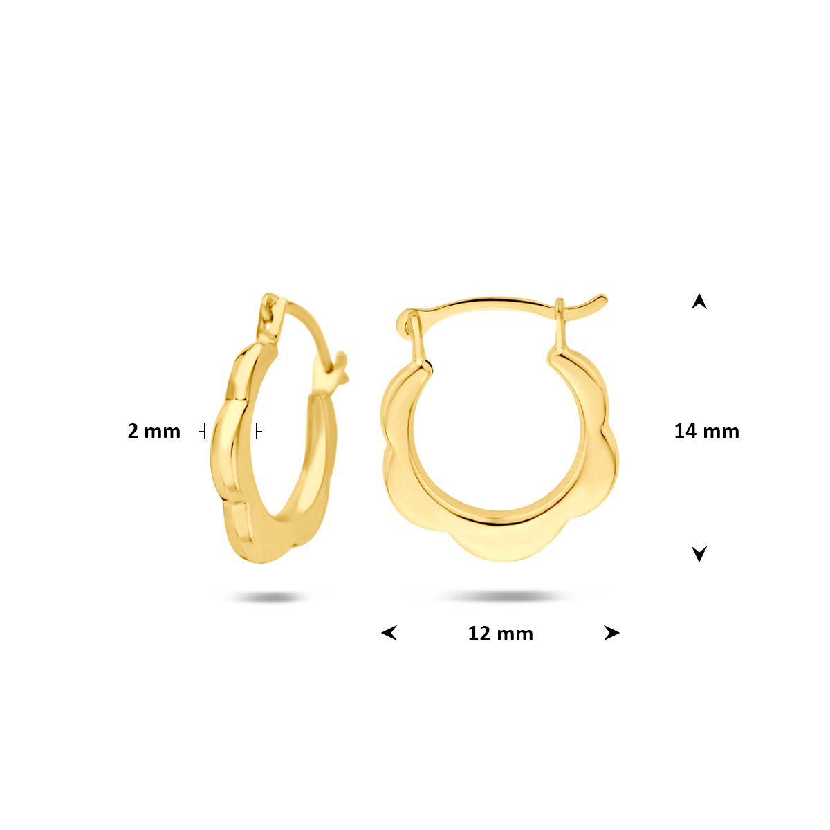 Fantasy Collection Oorringen 9K geelgoud 14 mm - afbeelding 4
