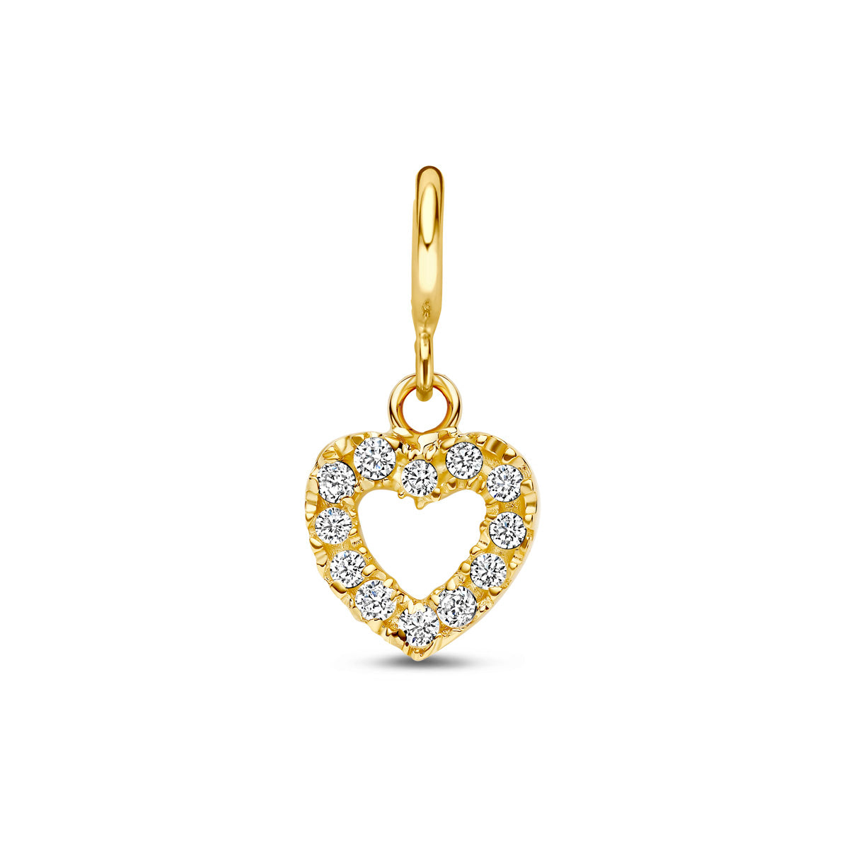 Fantasy Collection Slotbedel hartje zirkonia 9K geelgoud 7,5 mm