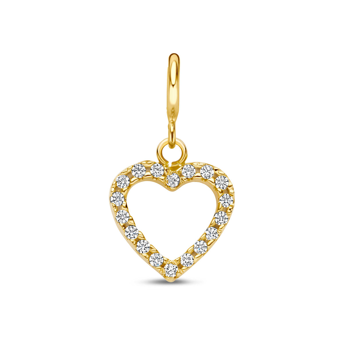 Fantasy Collection Slotbedel hartje zirkonia 9K geelgoud 10 mm
