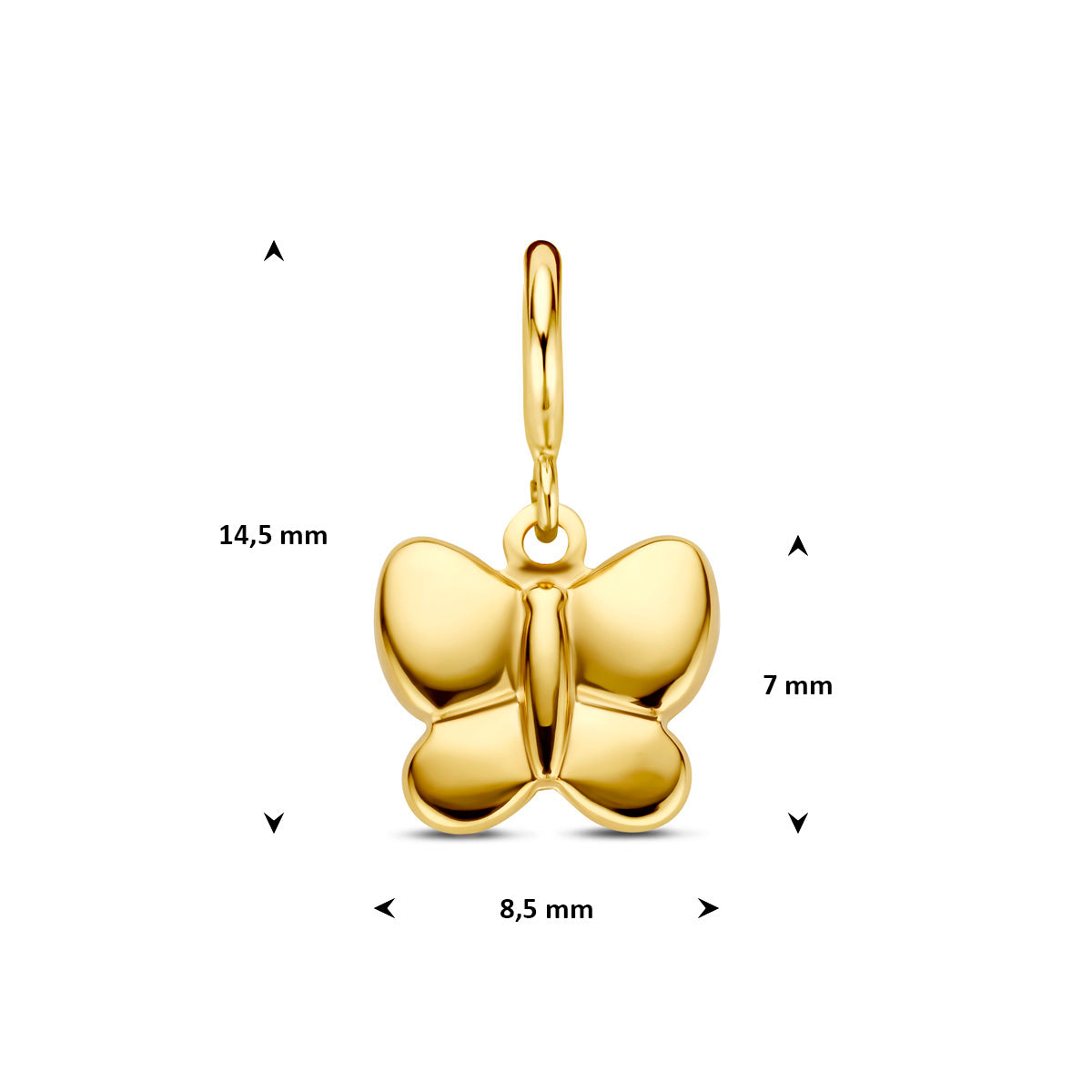 Fantasy Collection Slotbedel vlinder 9K geelgoud 7 mm - afbeelding 4