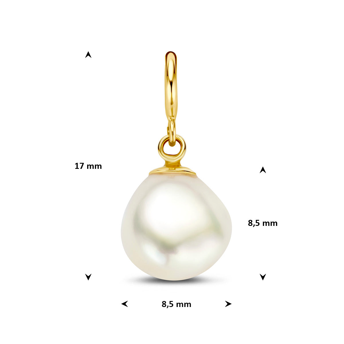 Fantasy Collection Slotbedel parel 9K geelgoud 8,5 mm - afbeelding 4