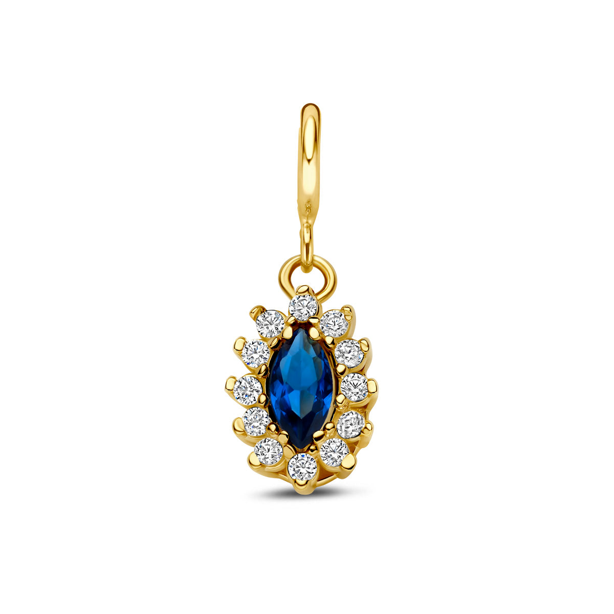 Fantasy Collection Slotbedel blauw zirkonia 9K geelgoud 8,5 mm