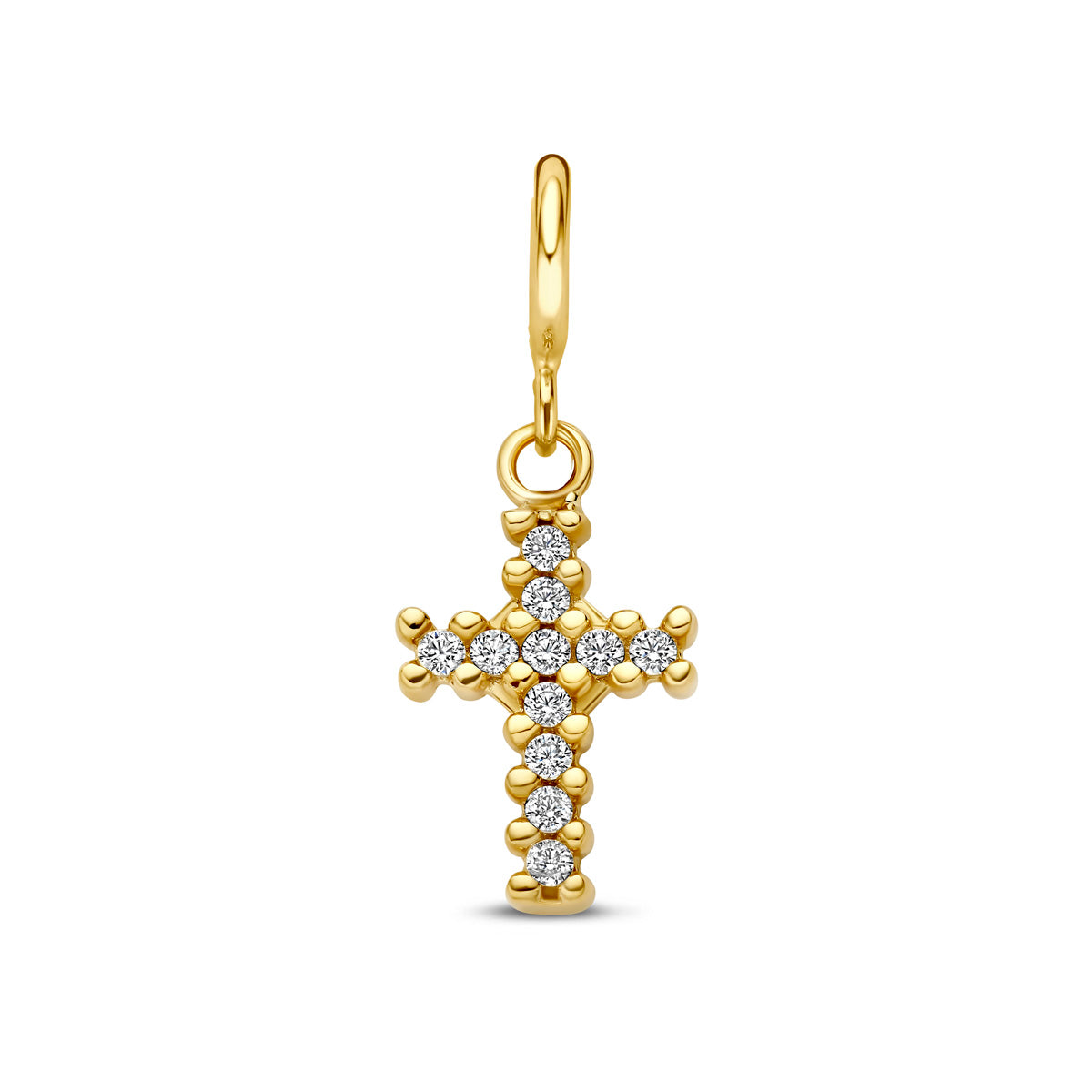 Fantasy Collection Slotbedel kruis zirkonia 9K geelgoud 10 mm