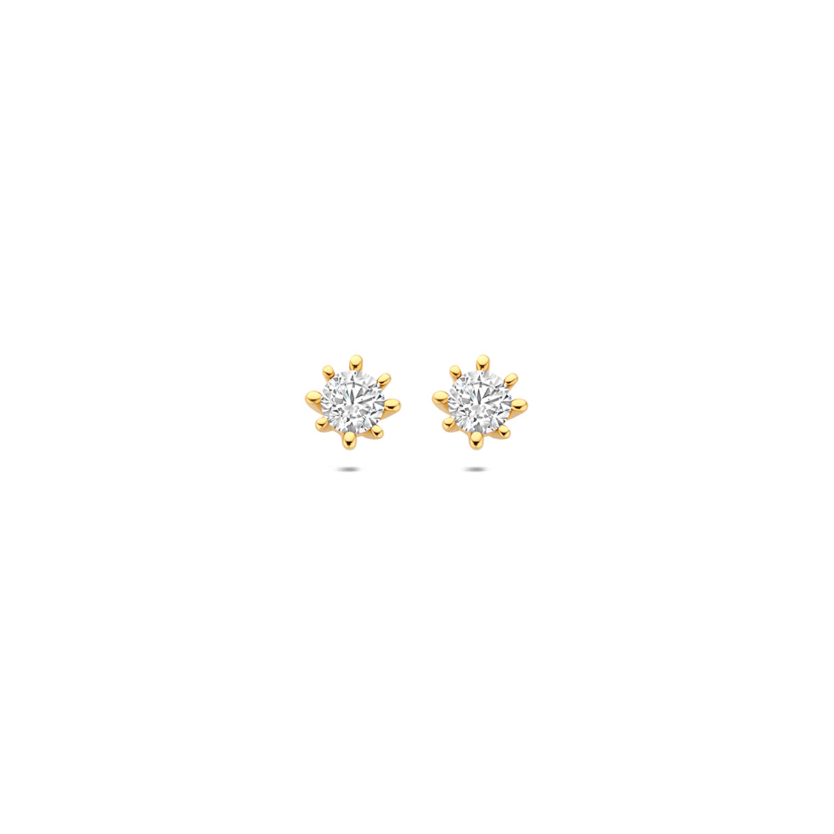 Fantasy Collection Oorknoppen zirkonia 9K geelgoud 4,5 mm