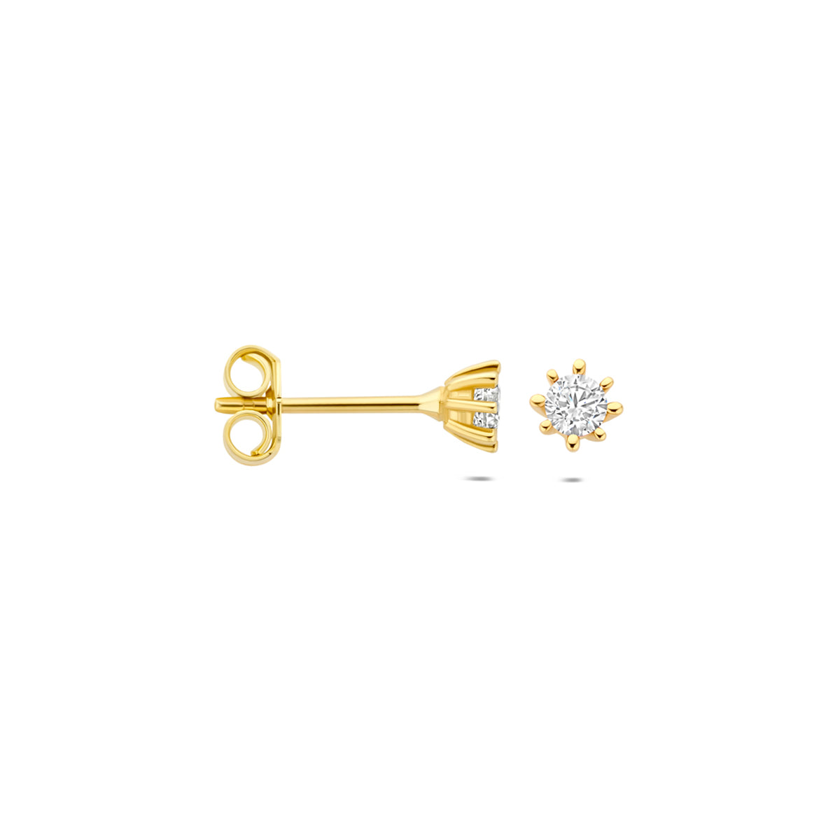 Fantasy Collection Oorknoppen zirkonia 9K geelgoud 4,5 mm - afbeelding 3