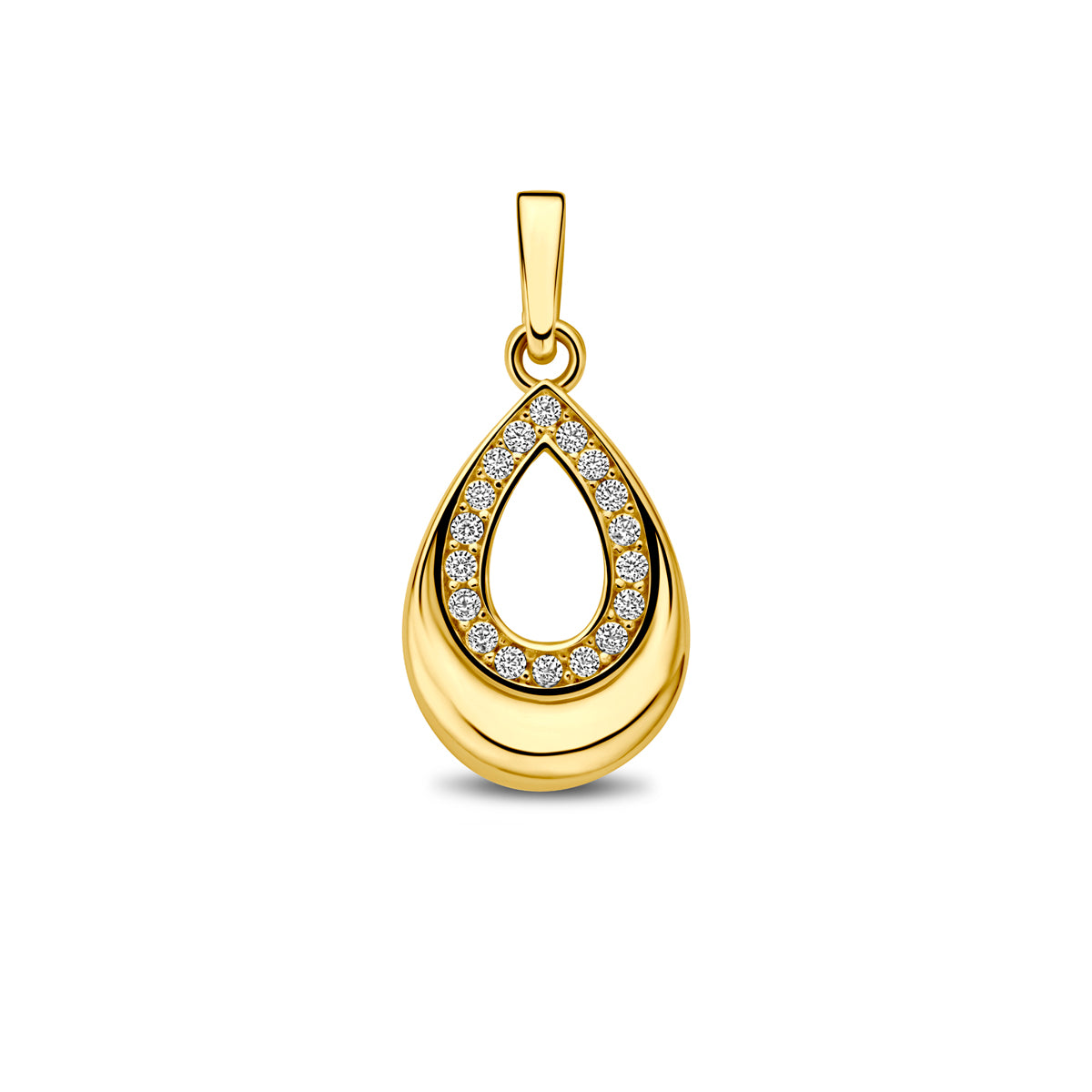 Fantasy Collection Hanger druppel zirkonia 9K geelgoud 14 mm