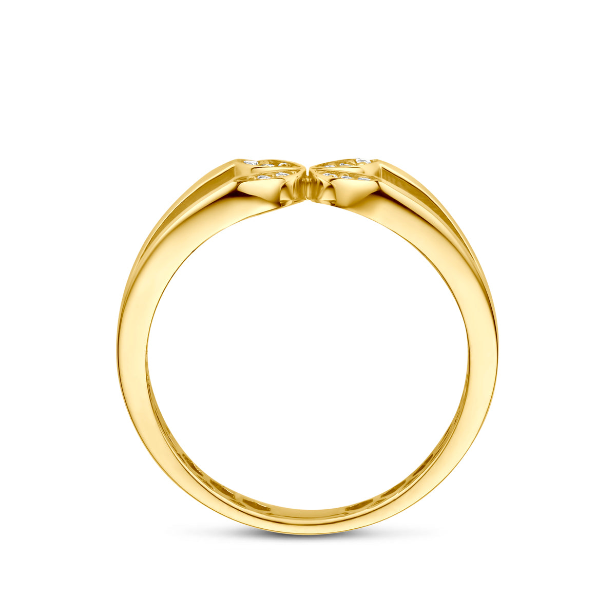 9k ring bloem zirkonia 9K geel