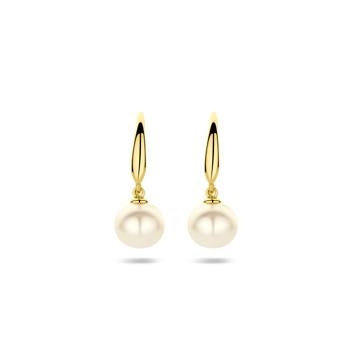 Fantasy Collection Oorhangers parel franse haak 9K geelgoud 18 mm - afbeelding 3
