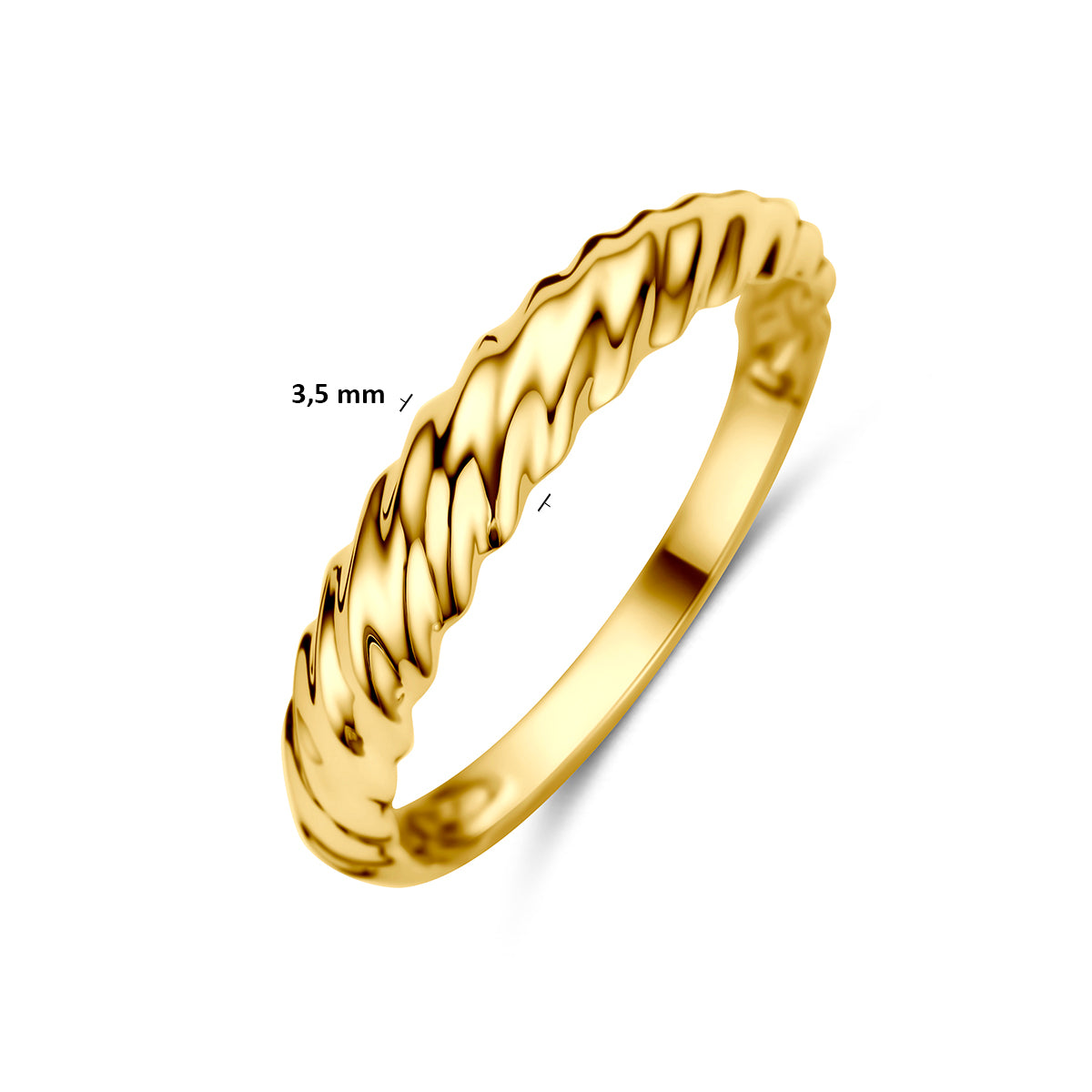 9K geelgouden ring gedraaid 3,5 mm - 8001140