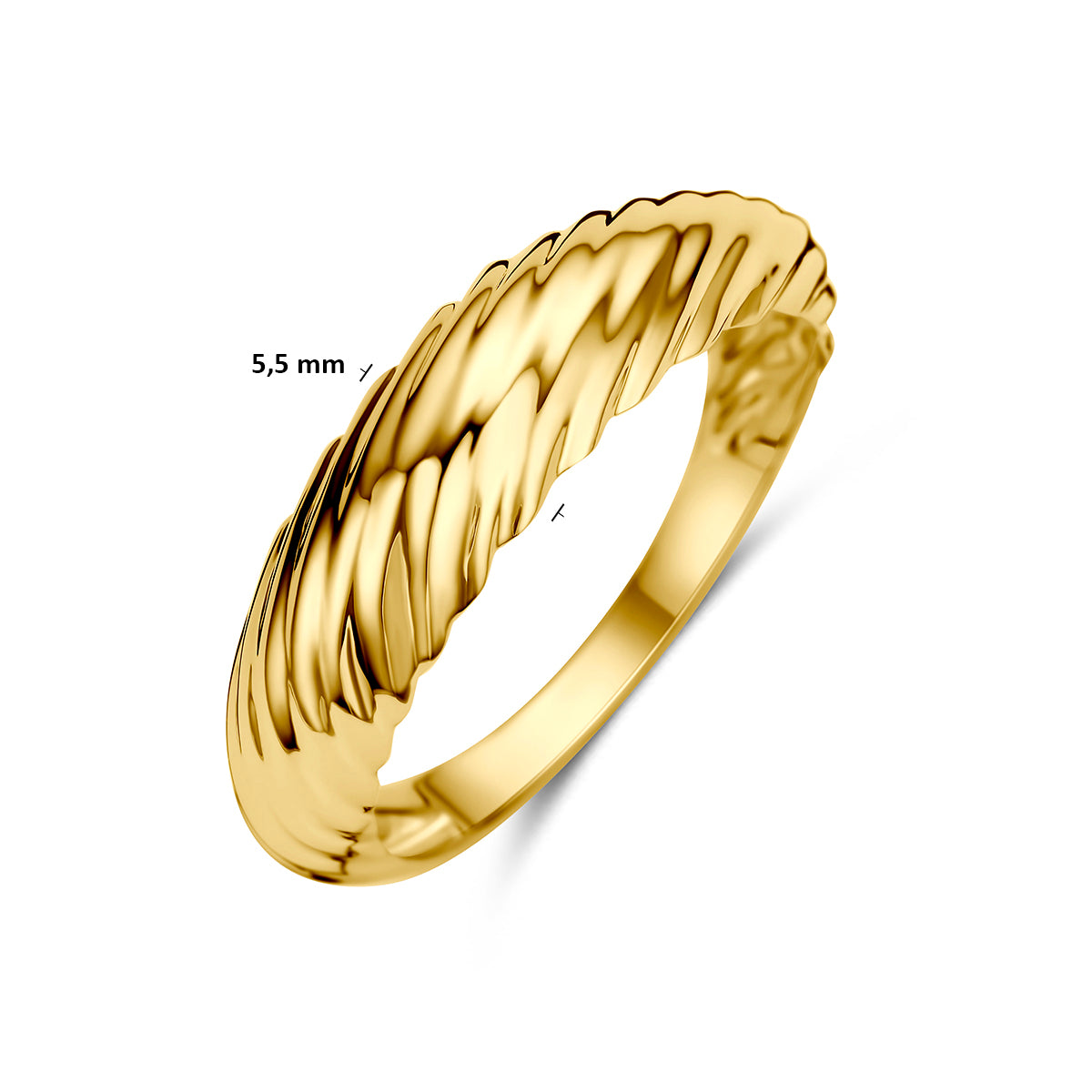 9K geelgouden ring gedraaid 5,5 mm - 8001143