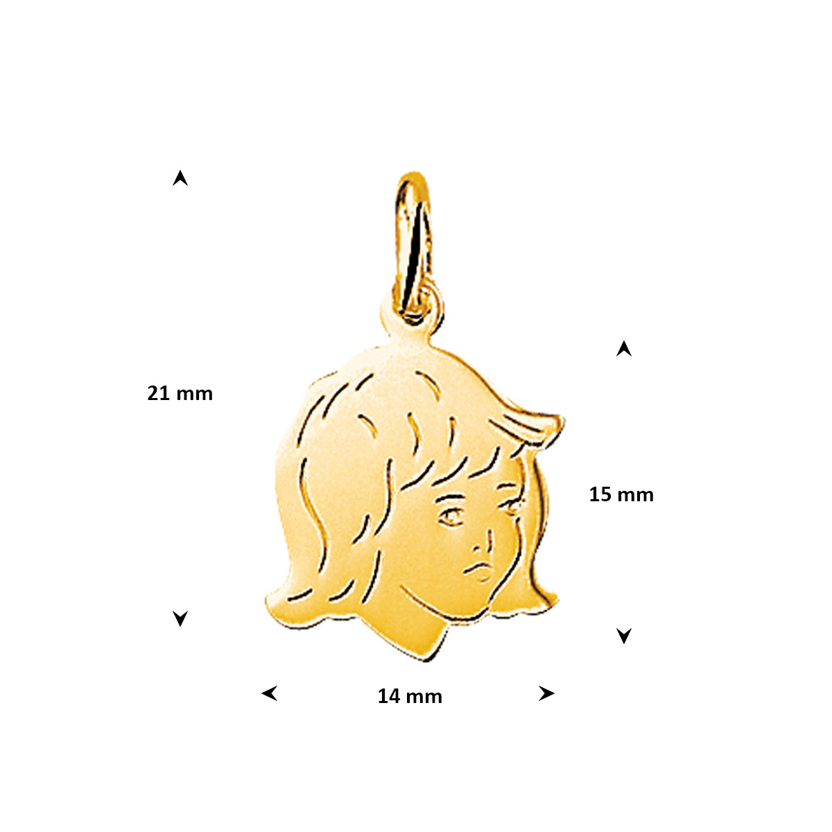 Fantasy Collection Hanger meisje 9K geelgoud 15 mm - afbeelding 2