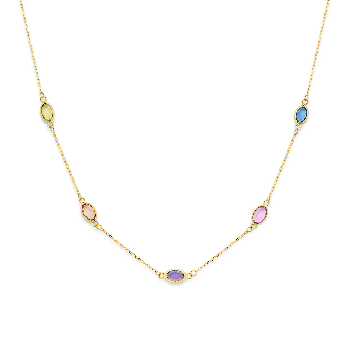 Collier synthetische stenen 9K geelgoud 41 - 43 - 45 cm