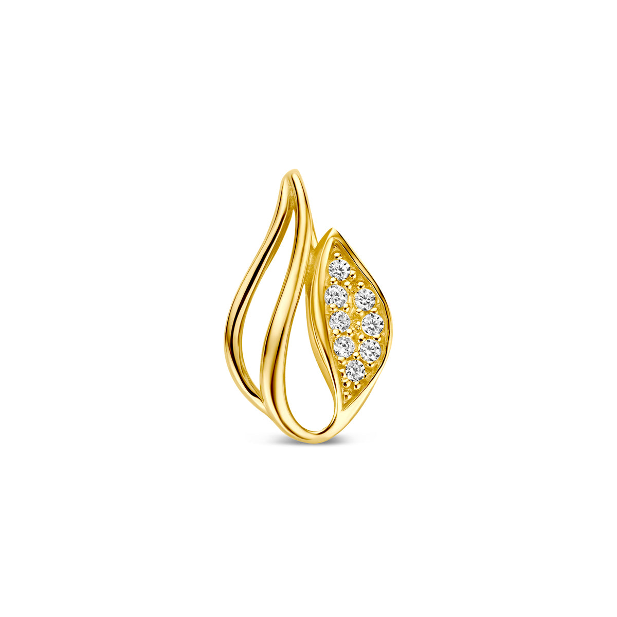 Hanger zirkonia 9K geelgoud 12 mm wit
