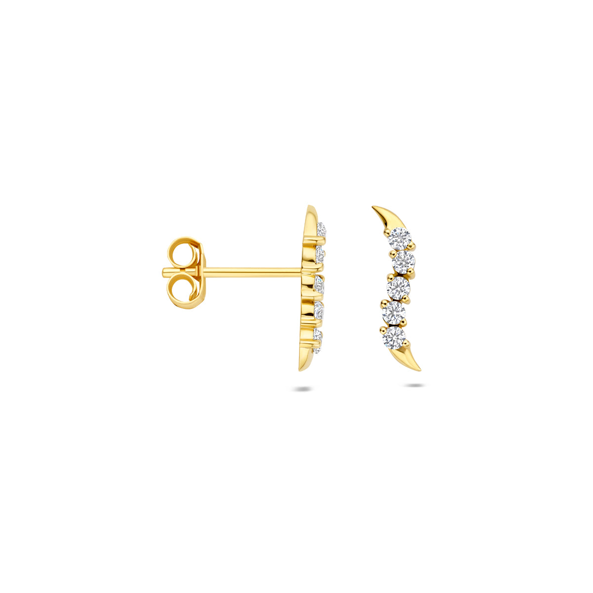 Fantasy Collection Oorknoppen zirkonia 9K geelgoud 13 mm - afbeelding 3