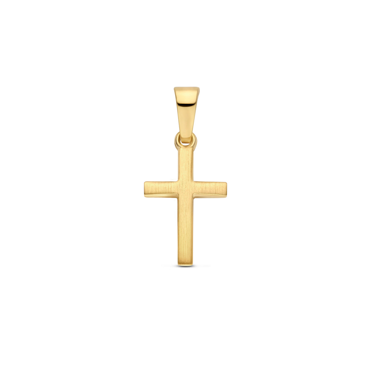 Fantasy Collection Hanger kruis poli/mat 9K geelgoud 13 mm